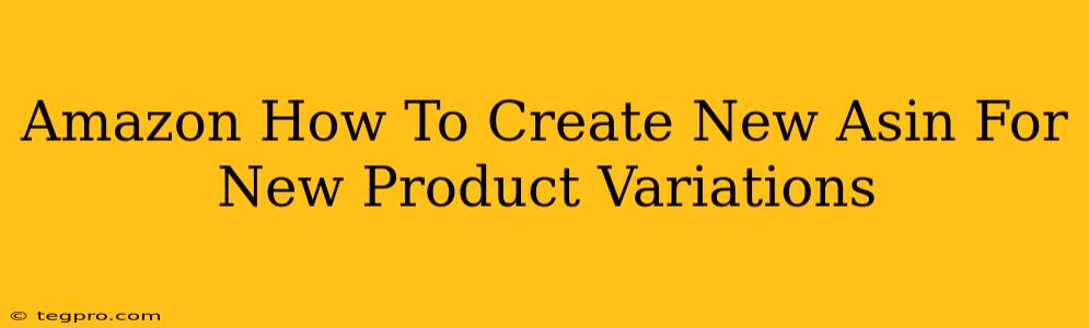 Amazon How To Create New Asin For New Product Variations