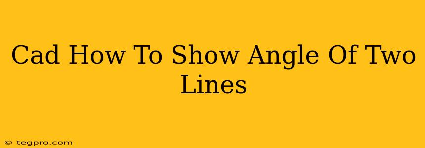 Cad How To Show Angle Of Two Lines