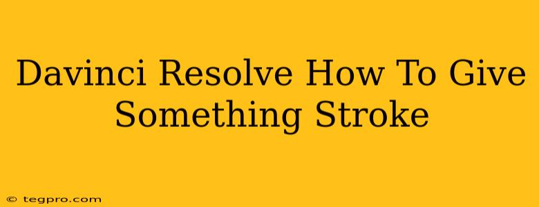 Davinci Resolve How To Give Something Stroke