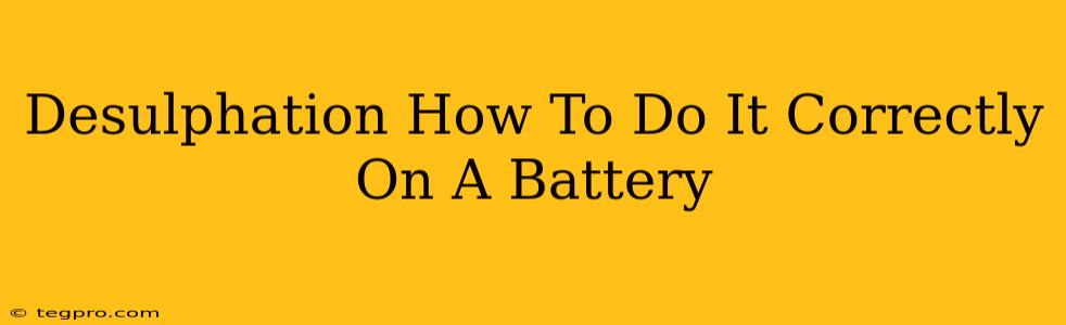 Desulphation How To Do It Correctly On A Battery