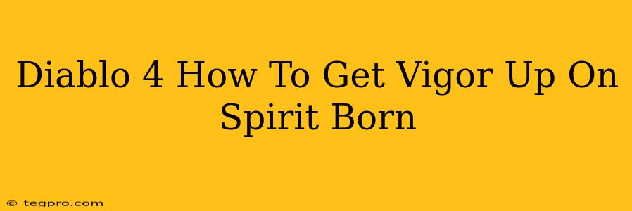 Diablo 4 How To Get Vigor Up On Spirit Born