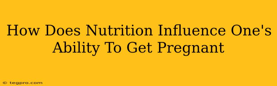 How Does Nutrition Influence One's Ability To Get Pregnant