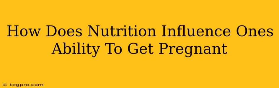 How Does Nutrition Influence Ones Ability To Get Pregnant