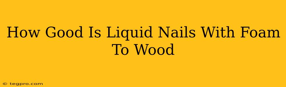 How Good Is Liquid Nails With Foam To Wood