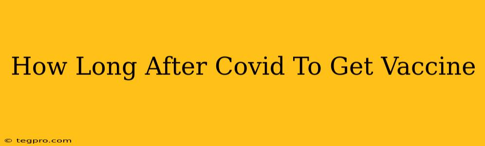 How Long After Covid To Get Vaccine