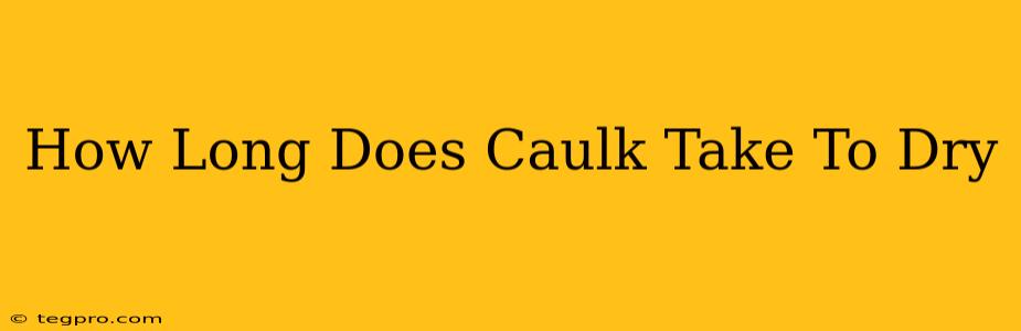 How Long Does Caulk Take To Dry