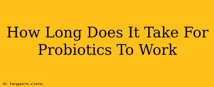 How Long Does It Take For Probiotics To Work