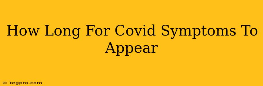 How Long For Covid Symptoms To Appear