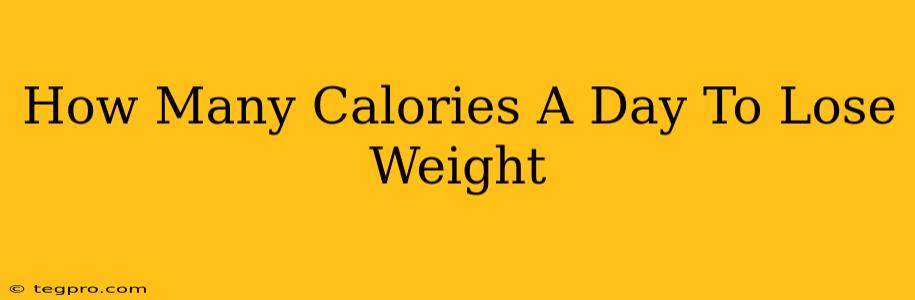 How Many Calories A Day To Lose Weight