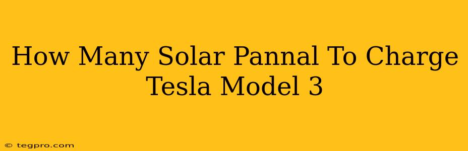 How Many Solar Pannal To Charge Tesla Model 3