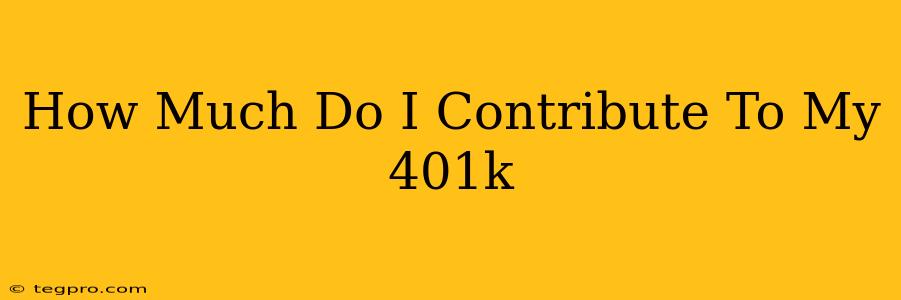 How Much Do I Contribute To My 401k