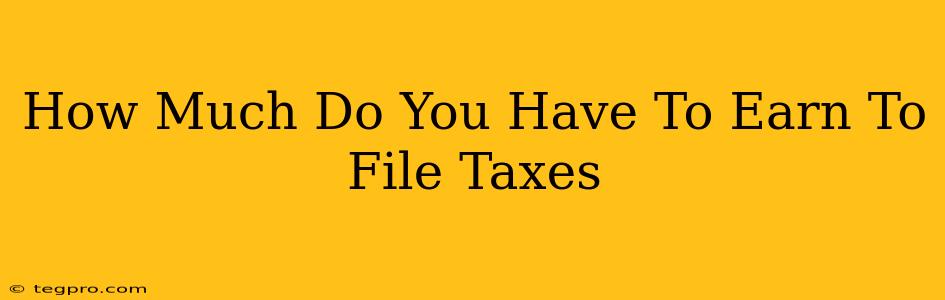 How Much Do You Have To Earn To File Taxes