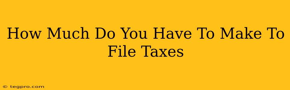 How Much Do You Have To Make To File Taxes