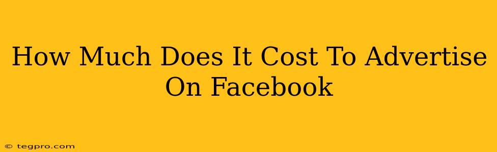 How Much Does It Cost To Advertise On Facebook