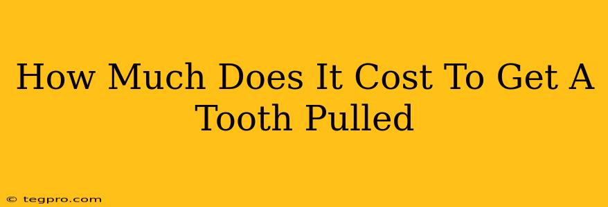 How Much Does It Cost To Get A Tooth Pulled