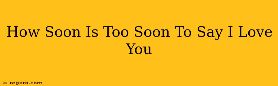 How Soon Is Too Soon To Say I Love You