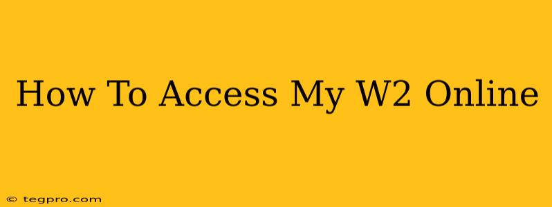 How To Access My W2 Online