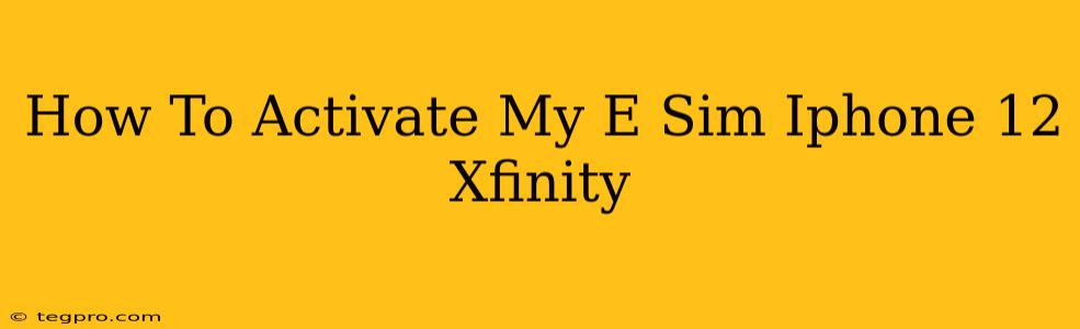 How To Activate My E Sim Iphone 12 Xfinity