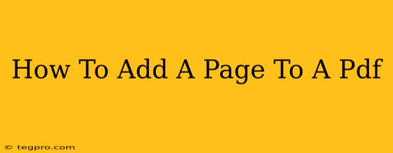 How To Add A Page To A Pdf