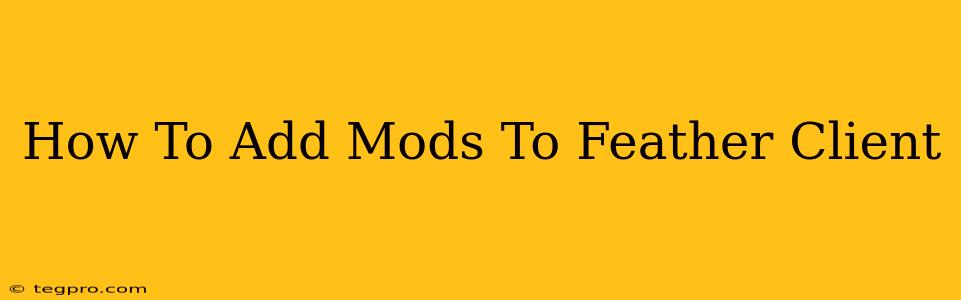 How To Add Mods To Feather Client