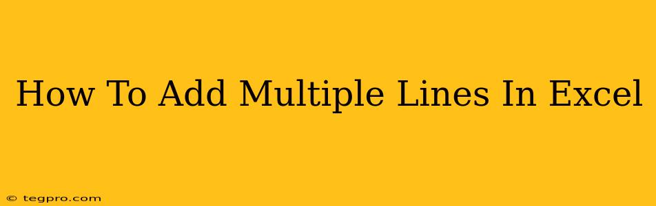 How To Add Multiple Lines In Excel