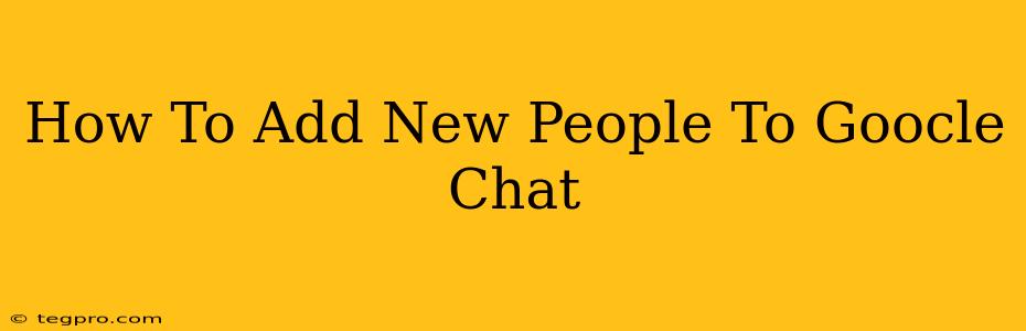 How To Add New People To Goocle Chat