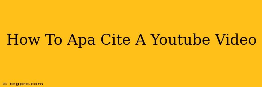 How To Apa Cite A Youtube Video