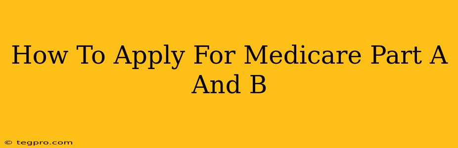 How To Apply For Medicare Part A And B