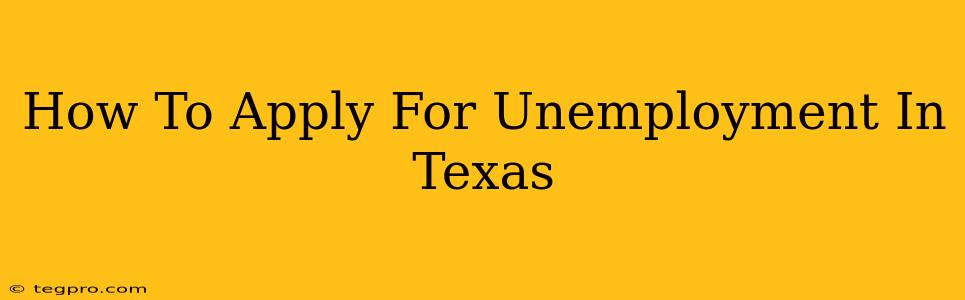 How To Apply For Unemployment In Texas