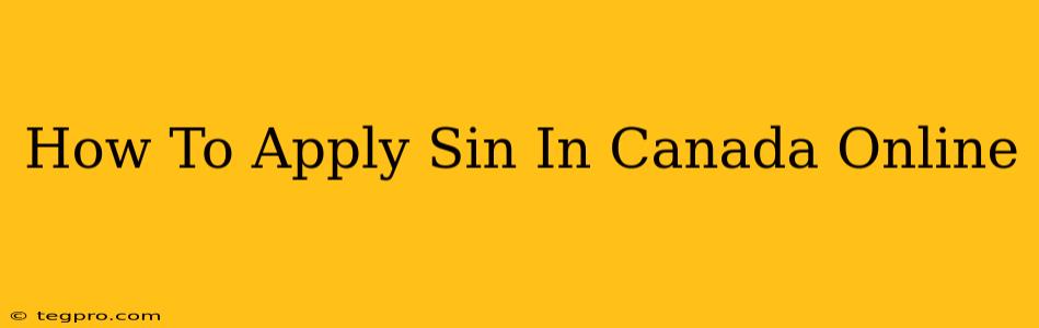 How To Apply Sin In Canada Online