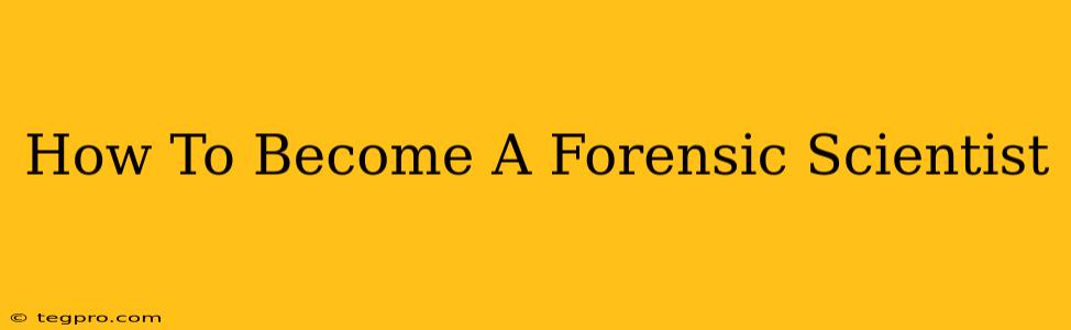 How To Become A Forensic Scientist