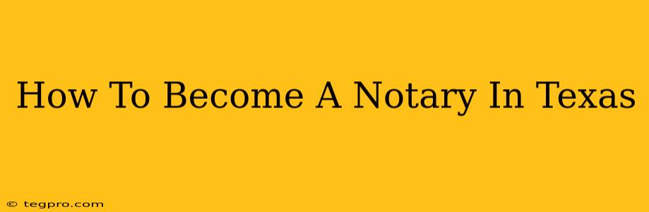 How To Become A Notary In Texas