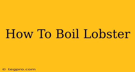 How To Boil Lobster