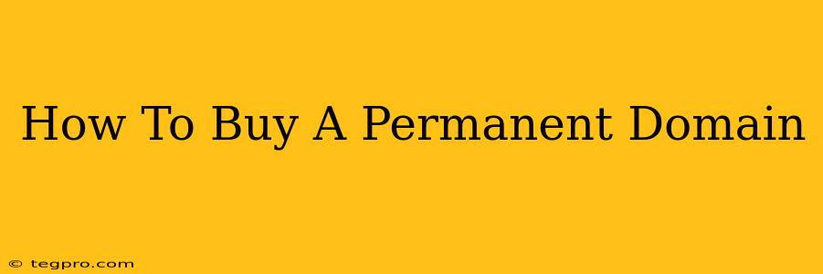 How To Buy A Permanent Domain