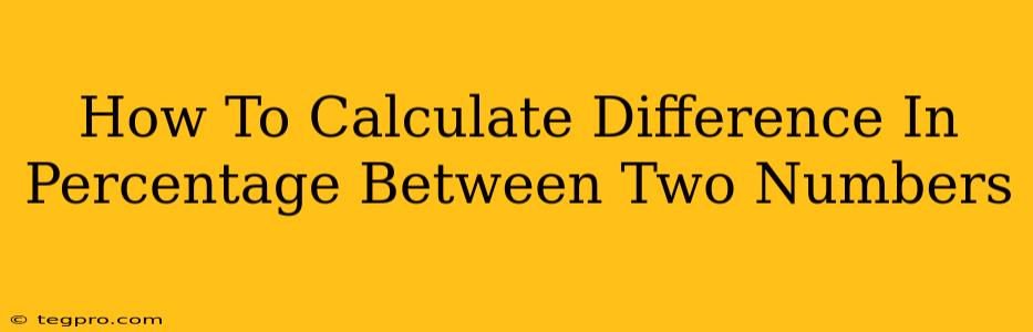 How To Calculate Difference In Percentage Between Two Numbers