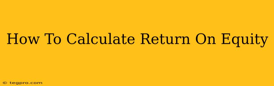 How To Calculate Return On Equity