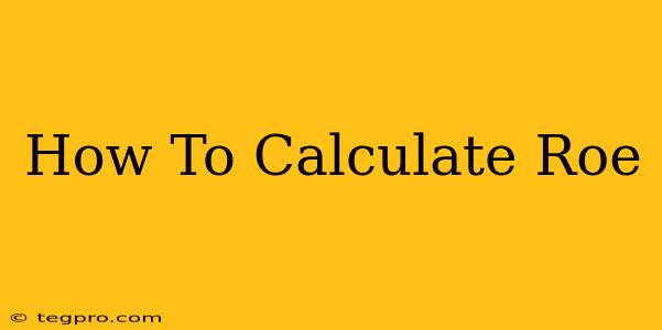 How To Calculate Roe