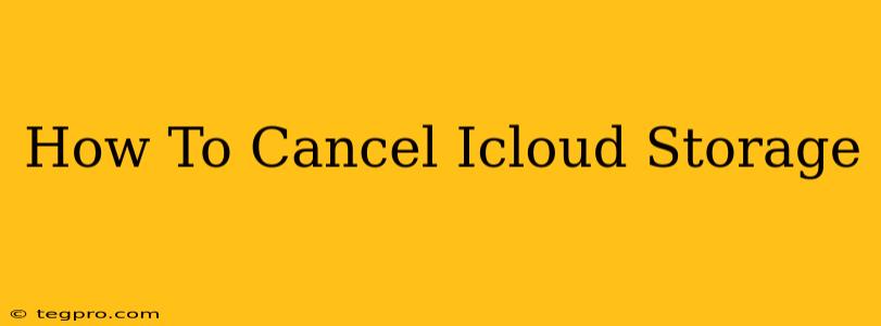 How To Cancel Icloud Storage