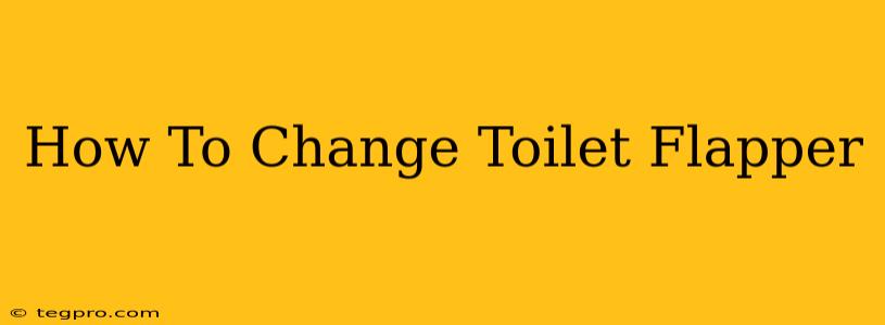 How To Change Toilet Flapper