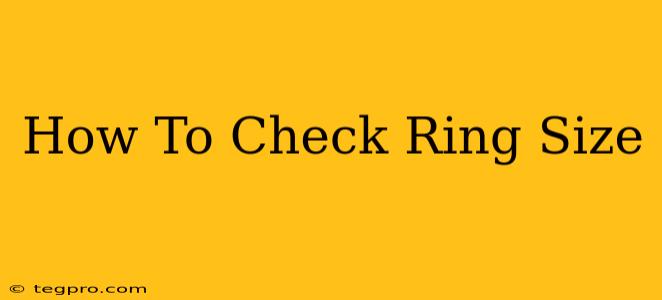 How To Check Ring Size