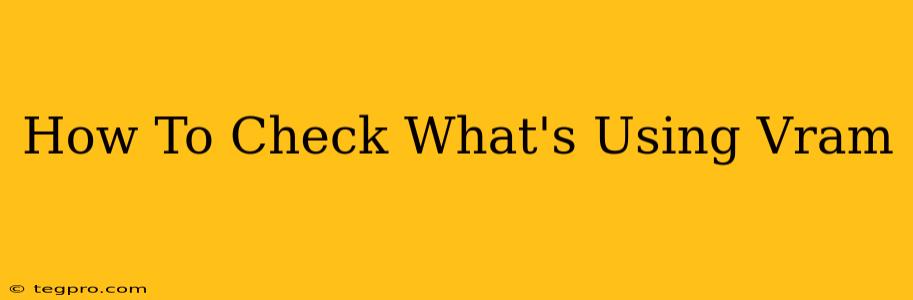 How To Check What's Using Vram