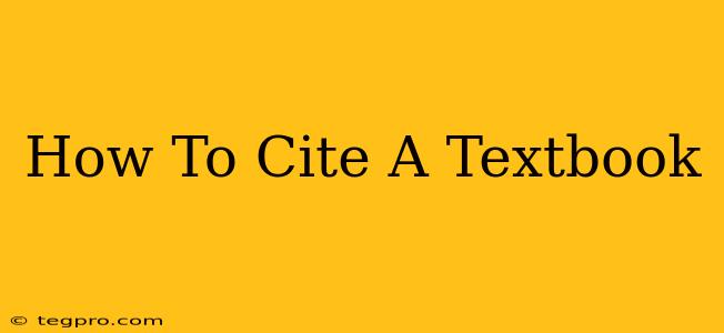 How To Cite A Textbook