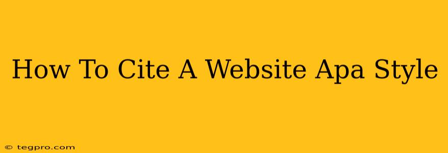 How To Cite A Website Apa Style