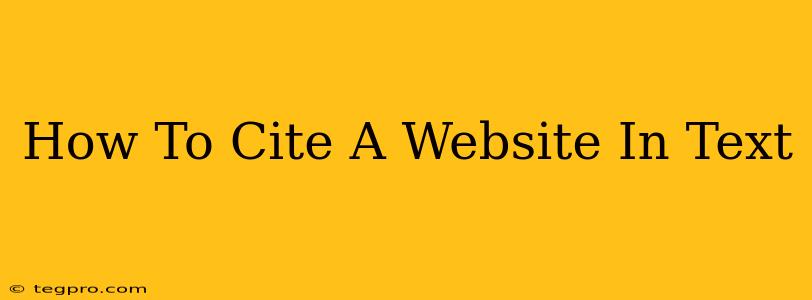 How To Cite A Website In Text