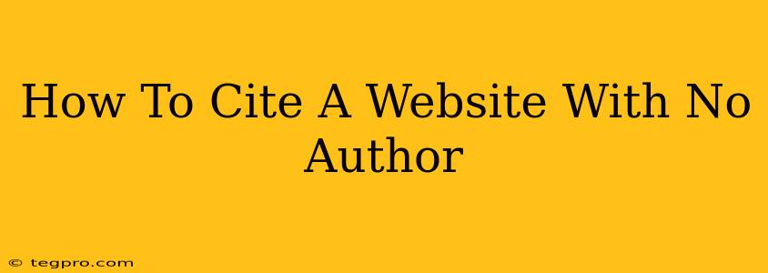 How To Cite A Website With No Author