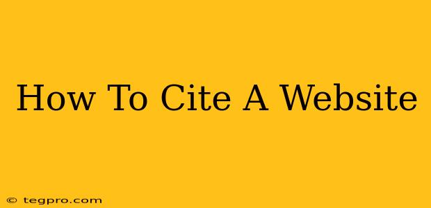 How To Cite A Website