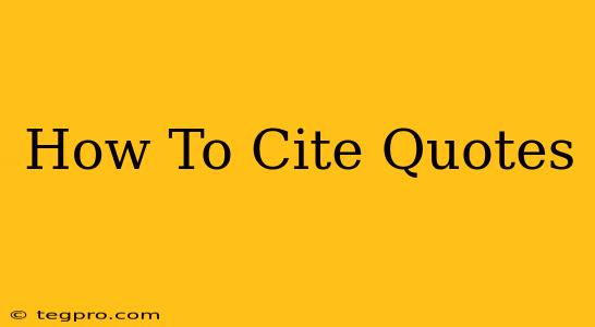 How To Cite Quotes