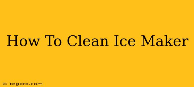 How To Clean Ice Maker