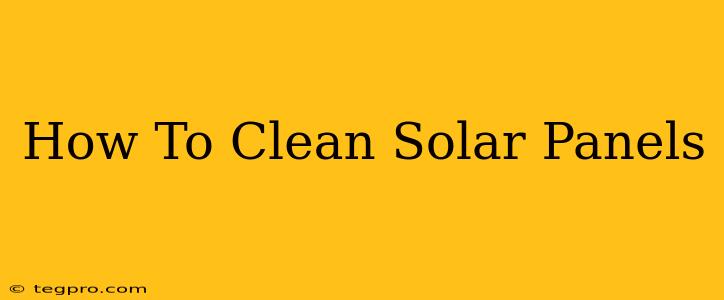 How To Clean Solar Panels