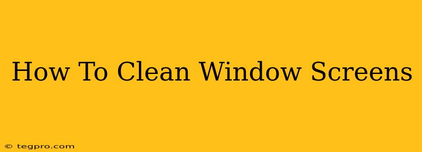 How To Clean Window Screens